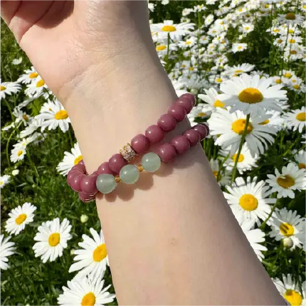Rola Land｜Rare Natural Purple Bodhi Root Bracelet - 46 Drum-Shaped Beads - Double-Wrap Layered Style