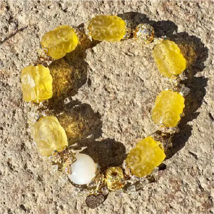 Rola Land｜Natural Yellow Fluorite Bracelet｜Candy-like Crystal