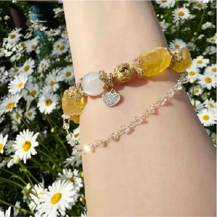 Rola Land｜Natural Yellow Fluorite Bracelet｜Candy-like Crystal