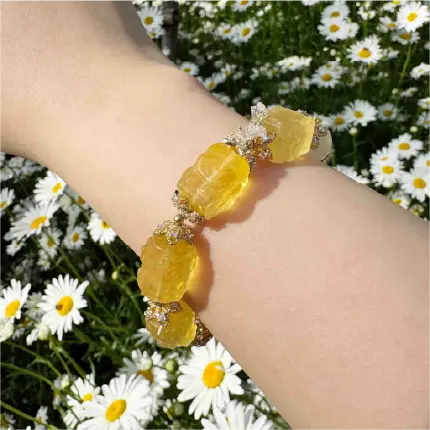 Rola Land｜Natural Yellow Fluorite Bracelet｜Candy-like Crystal