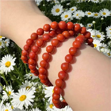 Rola Land |Natural Southern Red Agate Bracelet - 9.5mm Beads