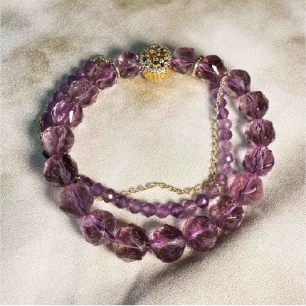 Rola Land｜Natural Amethyst Crystal Bracelet｜3-in-1 Layered Bracelet