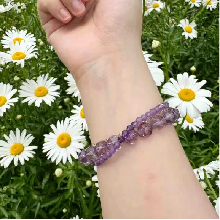 Rola Land｜Natural Amethyst Crystal Bracelet｜3-in-1 Layered Bracelet