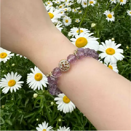Rola Land｜Natural Amethyst Crystal Bracelet｜3-in-1 Layered Bracelet
