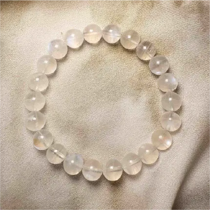 Rola Land｜Natural Moonstone Bracelet with Blue Glow - 8mm Beads