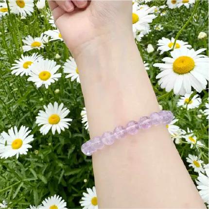 Rola Land｜Natural Lavender Amethyst Bracelet - Pale Purple Translucent Crystal 10mm Beads