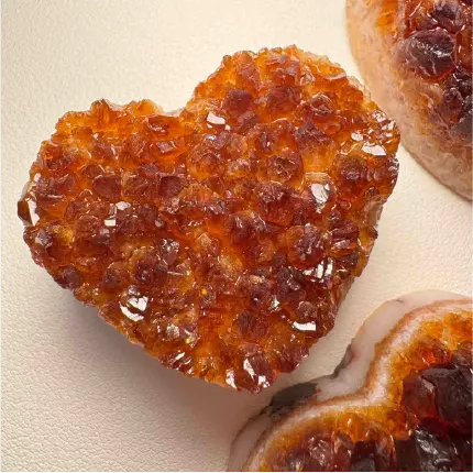 Rola Land | 🧡Natural Heart-Shaped Citrine Cluster stone - Golden Abundance｜Get Rich｜Wealth Manifestation