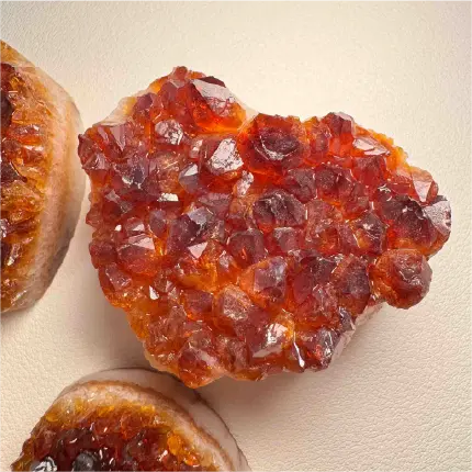 Rola Land | 🧡Natural Heart-Shaped Citrine Cluster stone - Golden Abundance｜Get Rich｜Wealth Manifestation